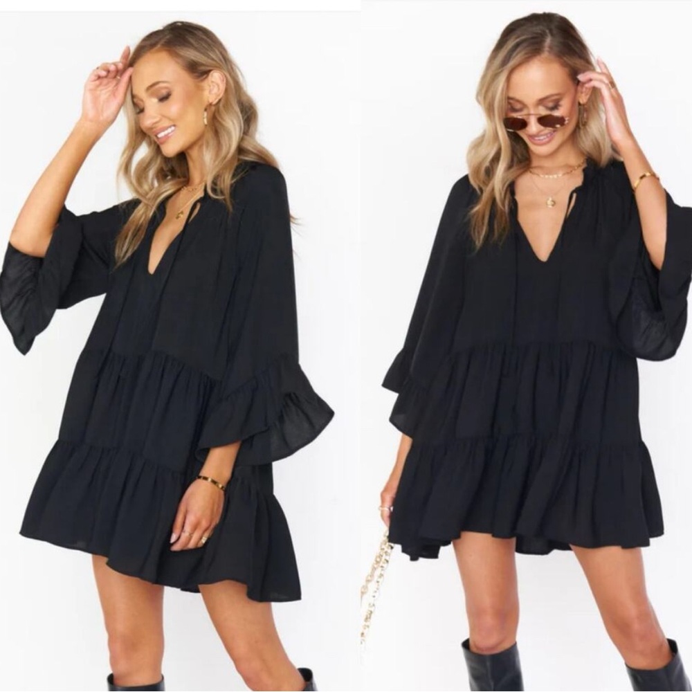 Mumu Chic Black Ruffle Dress
